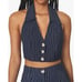 Danielle Bernstein by WeWoreWhat Bella Pinstripe Vest Blue XXL NEW