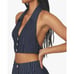 Danielle Bernstein by WeWoreWhat Bella Pinstripe Vest Blue XXL NEW