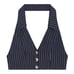 Danielle Bernstein by WeWoreWhat Bella Pinstripe Vest Blue XXL NEW