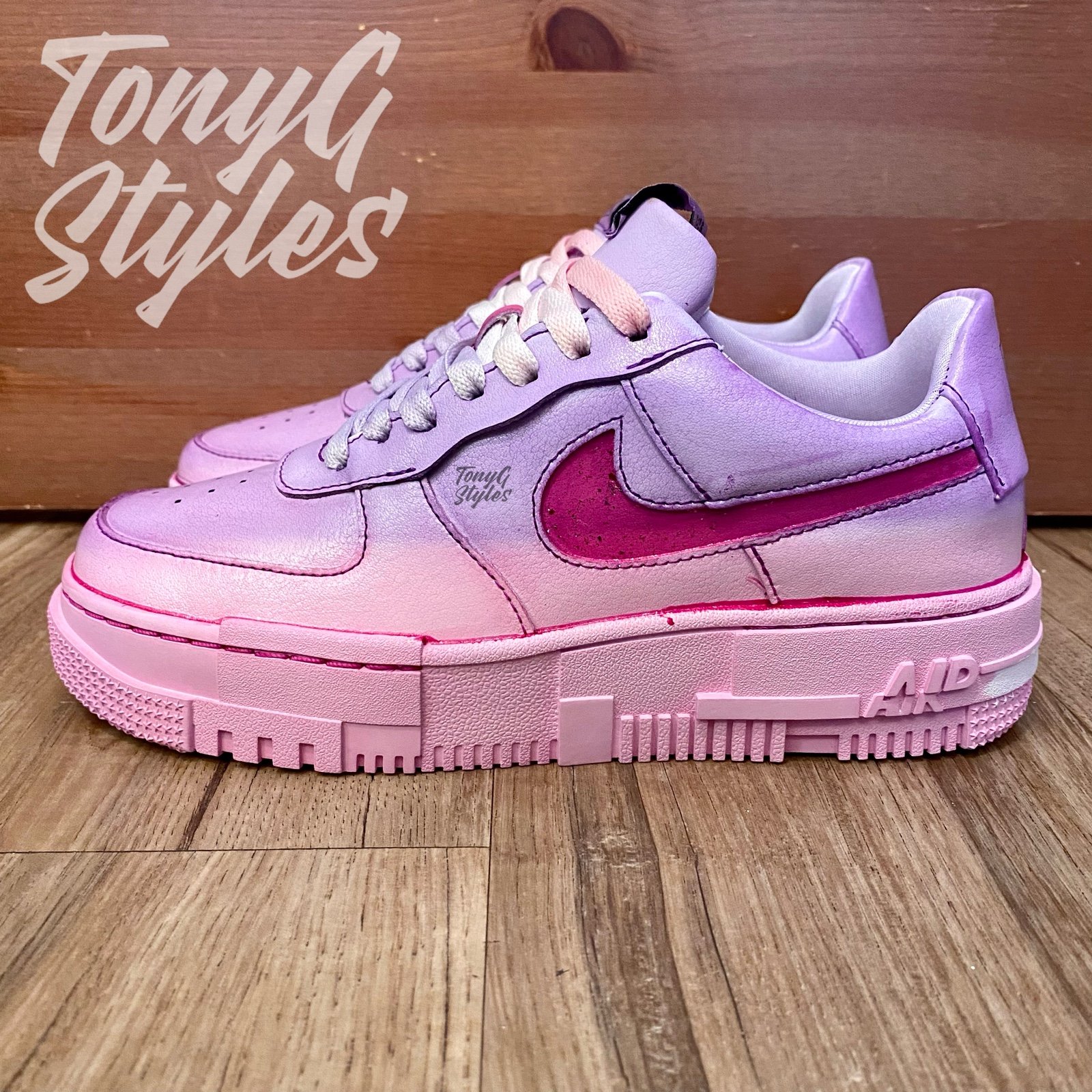 • NEW • CUSTOM NIKE AIR FORCE 1 LOW PIXEL “COTTON CANDY DREAM”