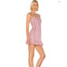 Alexis Brandy Pink Striped Cotton Linen Square Neck Mini Sheath Dress - Size XS
