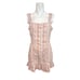 Alexis Brandy Pink Striped Cotton Linen Square Neck Mini Sheath Dress - Size XS