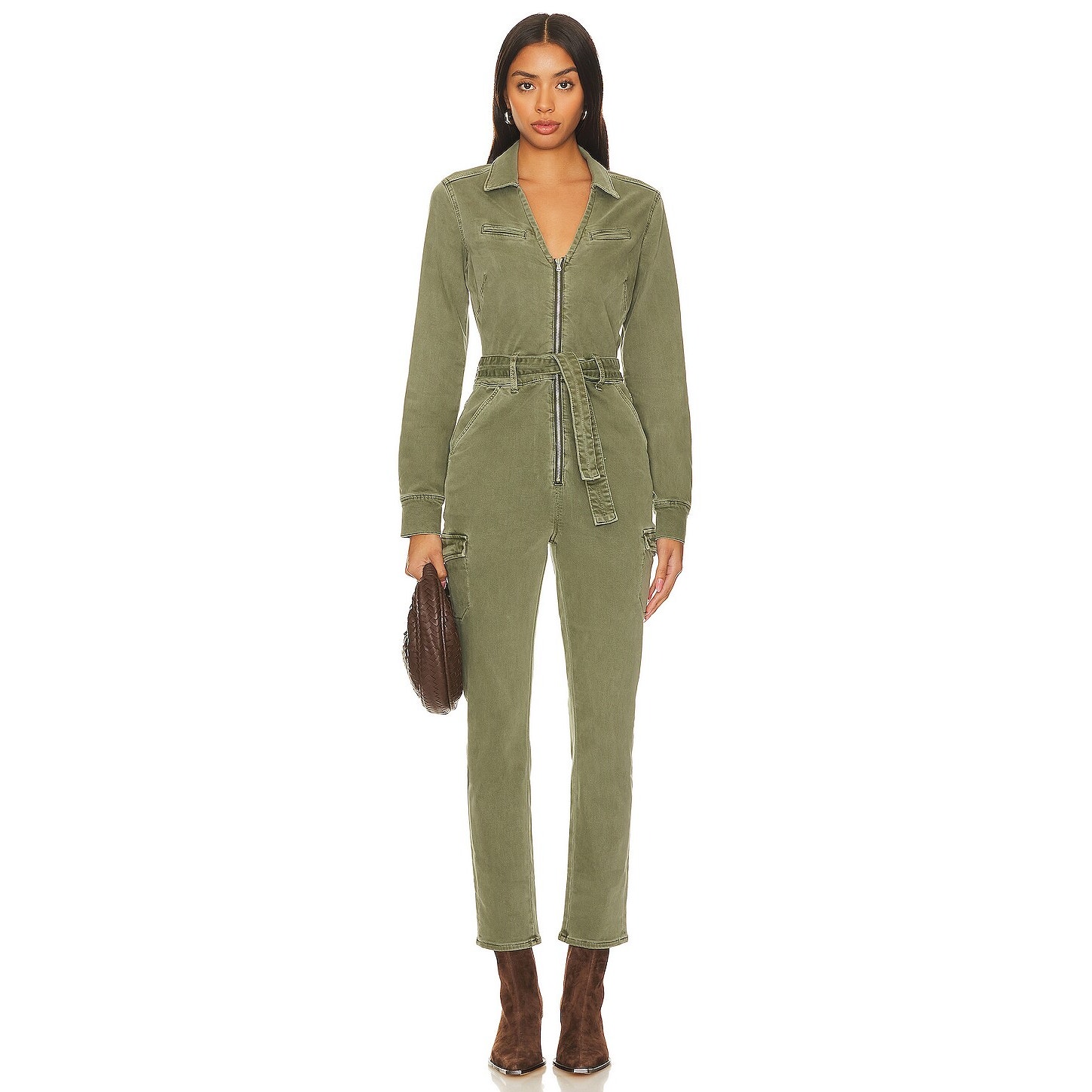 NWOT PAIGE Green Jolie Cargo Jumpsuit