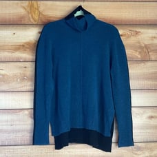 Athleta Transit Pullover Turtleneck Sweater Small Merino Wool Colorblock 98