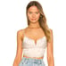 Superdown Revolve Mindy Pleated Bustier Top Champagne Sheen Satin Size XS NWT