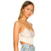 Superdown Revolve Mindy Pleated Bustier Top Champagne Sheen Satin Size XS NWT