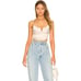 Superdown Revolve Mindy Pleated Bustier Top Champagne Sheen Satin Size XS NWT