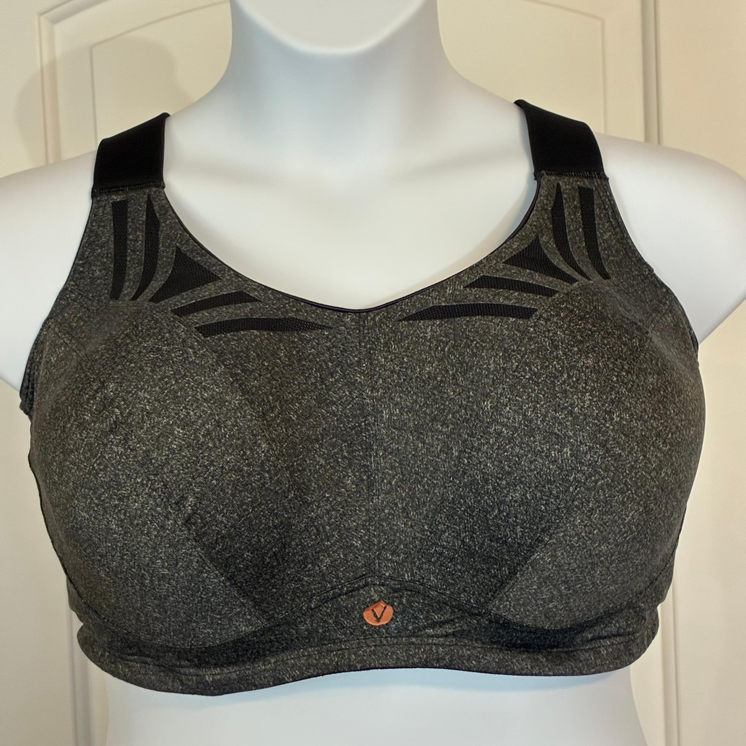 Lane Bryant Livi Active High Impact Sports Bra Grey/Black 48DD