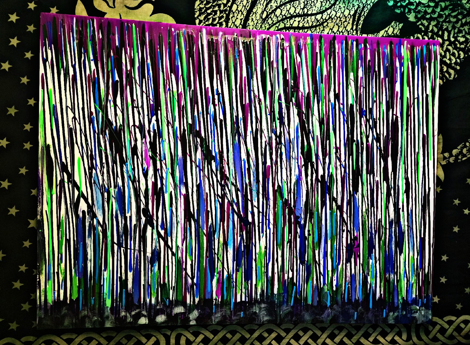 Original painting, UV/Black Light and glow in the dark !