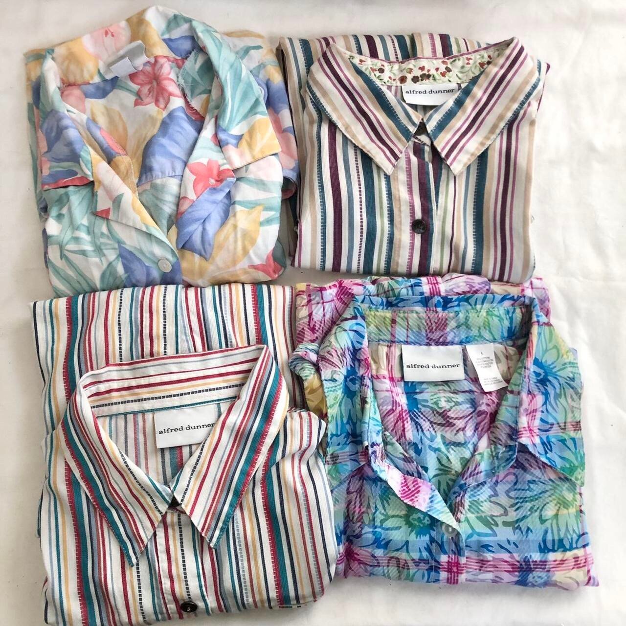 Alfred Dinner Multicolored button up down shirt bundle All size 14/L