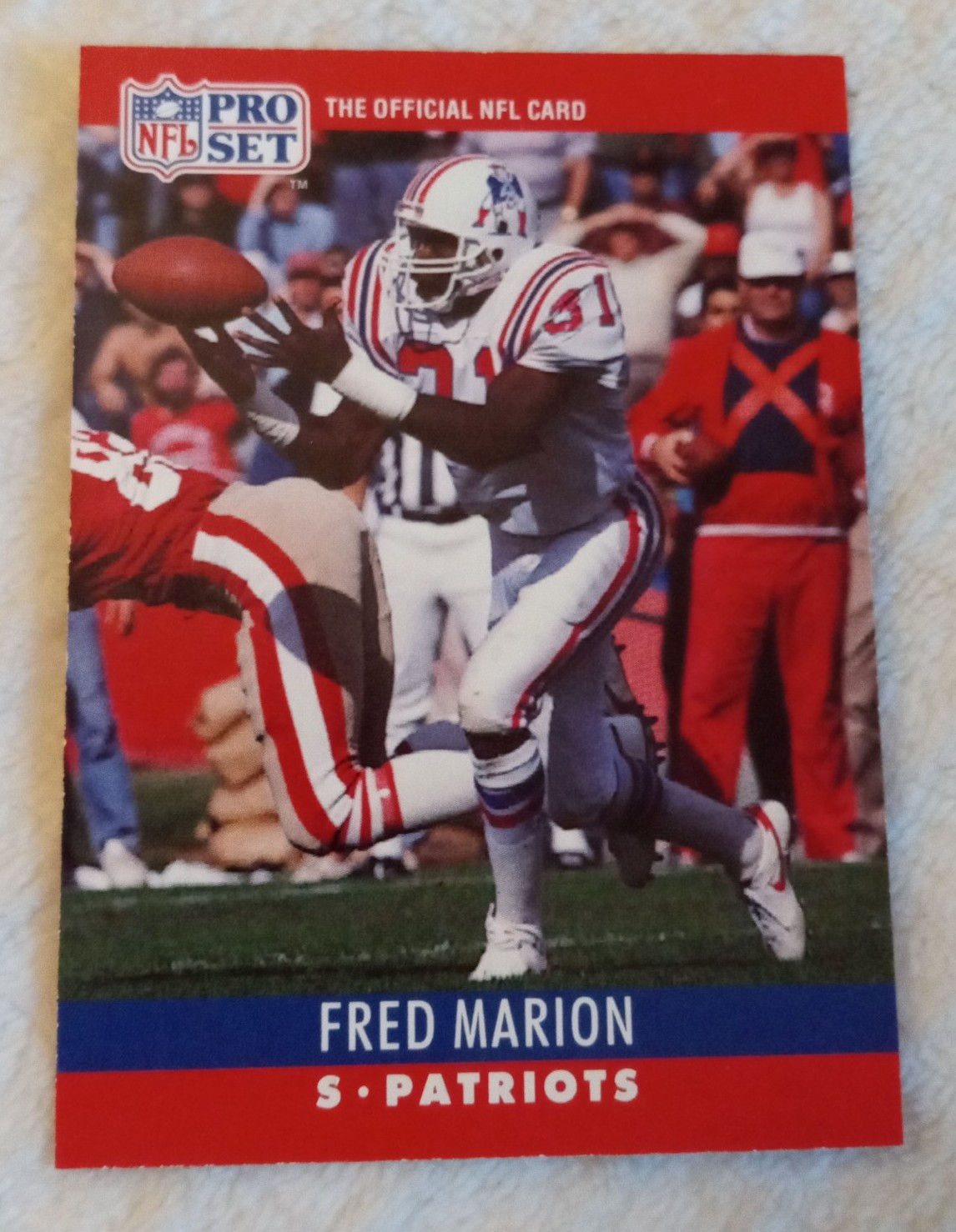 1990 Pro Set Fred Marion No Hanging Belt NFL Patriots Rare Card MINT