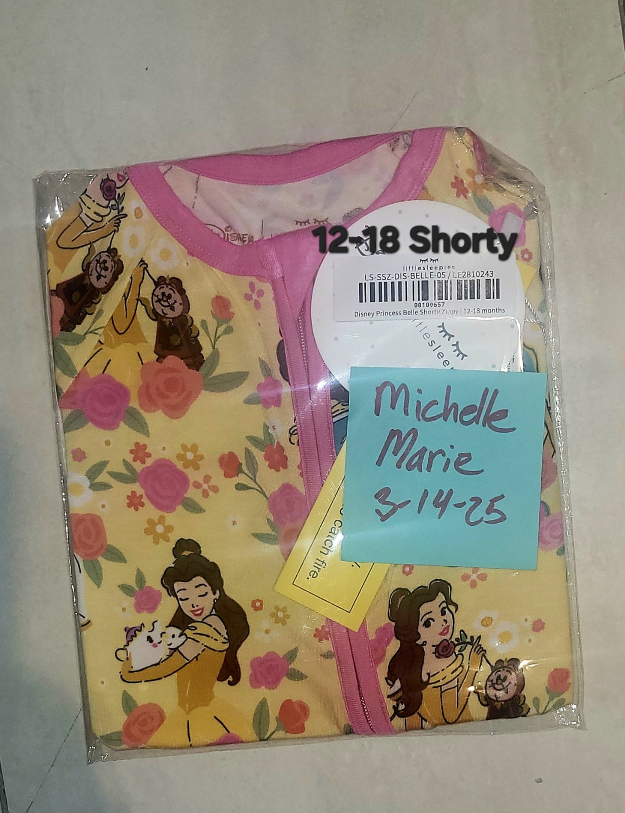 Little Sleepies Princess Belle Shorty | 12-18