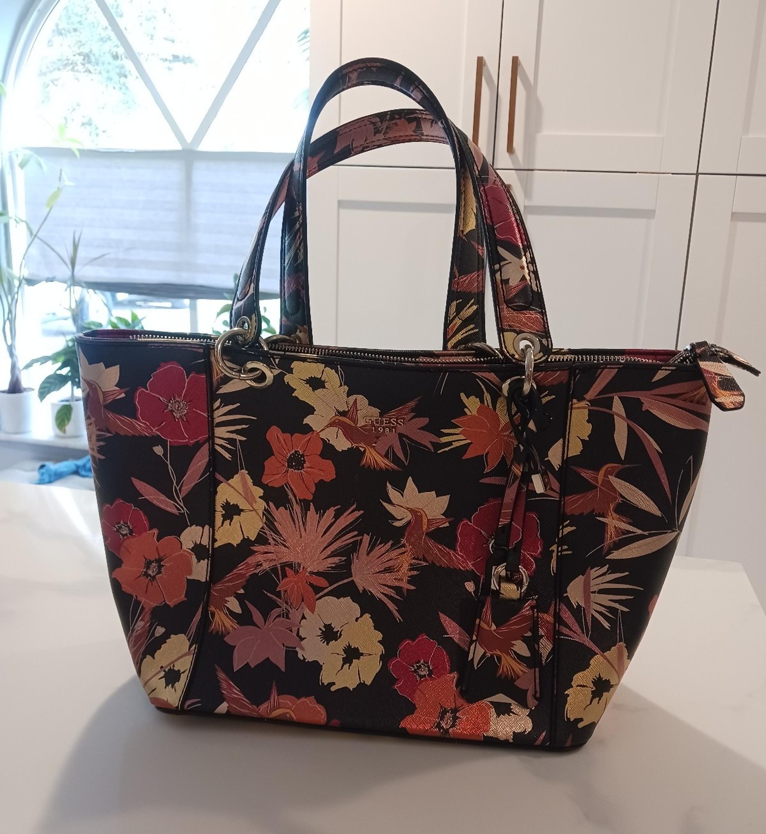 Guess Black Floral Tote