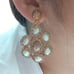White Baroque Pearl Sunstone Gold plated Stud Earrings#26
