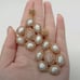 White Baroque Pearl Sunstone Gold plated Stud Earrings#26
