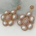 White Baroque Pearl Sunstone Gold plated Stud Earrings#26