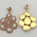 White Baroque Pearl Sunstone Gold plated Stud Earrings#26