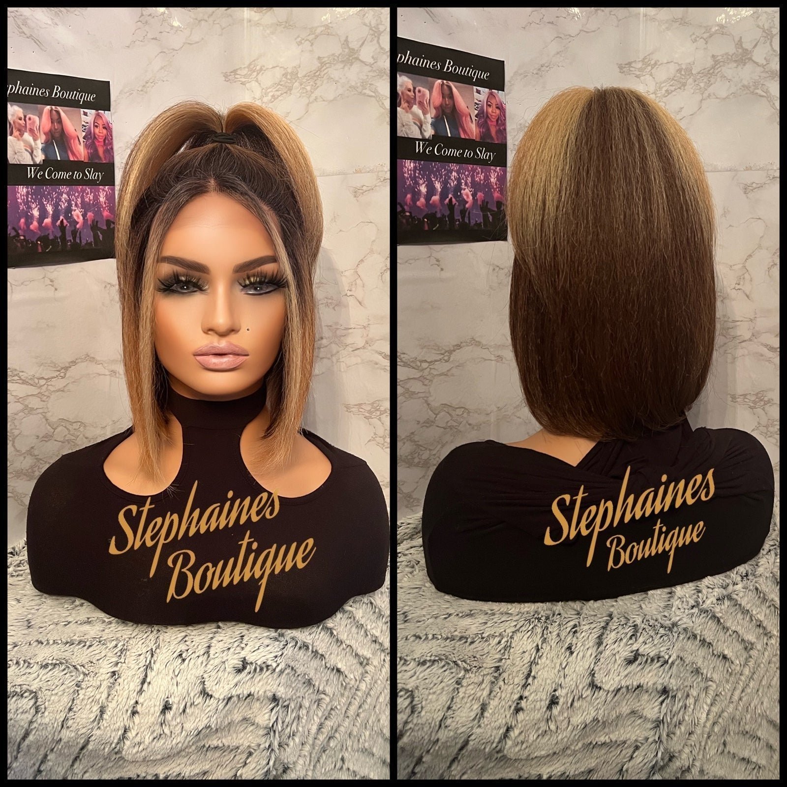 Human Hair blended lace front wig