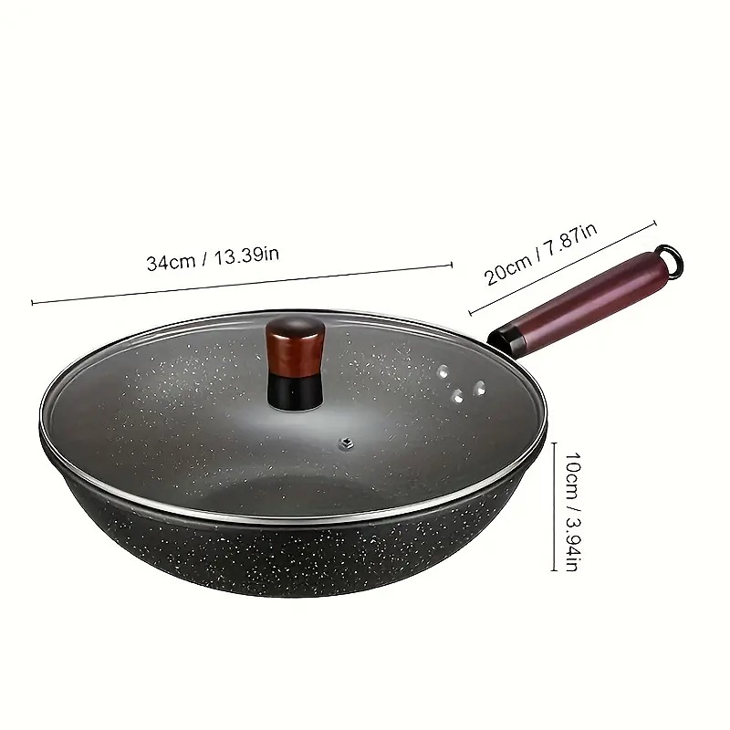 1pc, Woks & Stir-Fry Pans, Griddle, Chef's Pans, Non-Stick Maifan Stone Skillet,