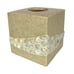 Veratex Tissue Box Cover Really Stone Beige Square Heavy Natural Bathroom Decor