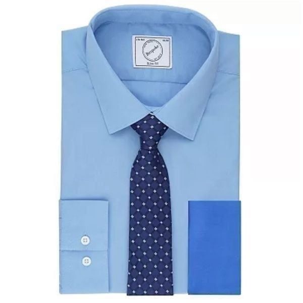 New in Package Men’s Bespoke brand Three Piece Shirt Set, Blue Size Large