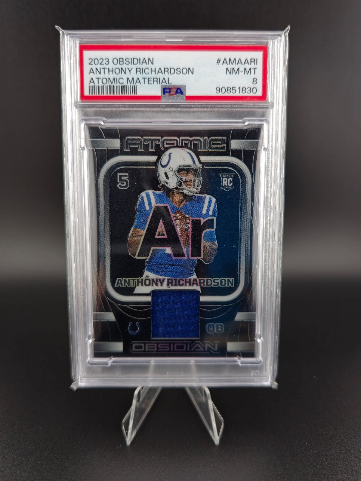 2023 Panini Obsidian Atomic Anthony Richardson Rookie RC PSA 8