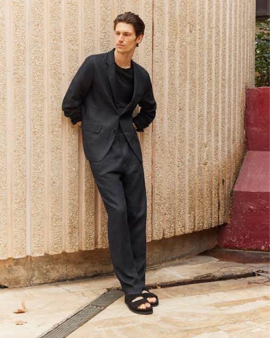 COS Black Linen Suit