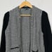 Chico's Black Label Chain Link Cardigan Sweater Black White Casual Knit - 1 / M