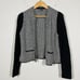 Chico's Black Label Chain Link Cardigan Sweater Black White Casual Knit - 1 / M