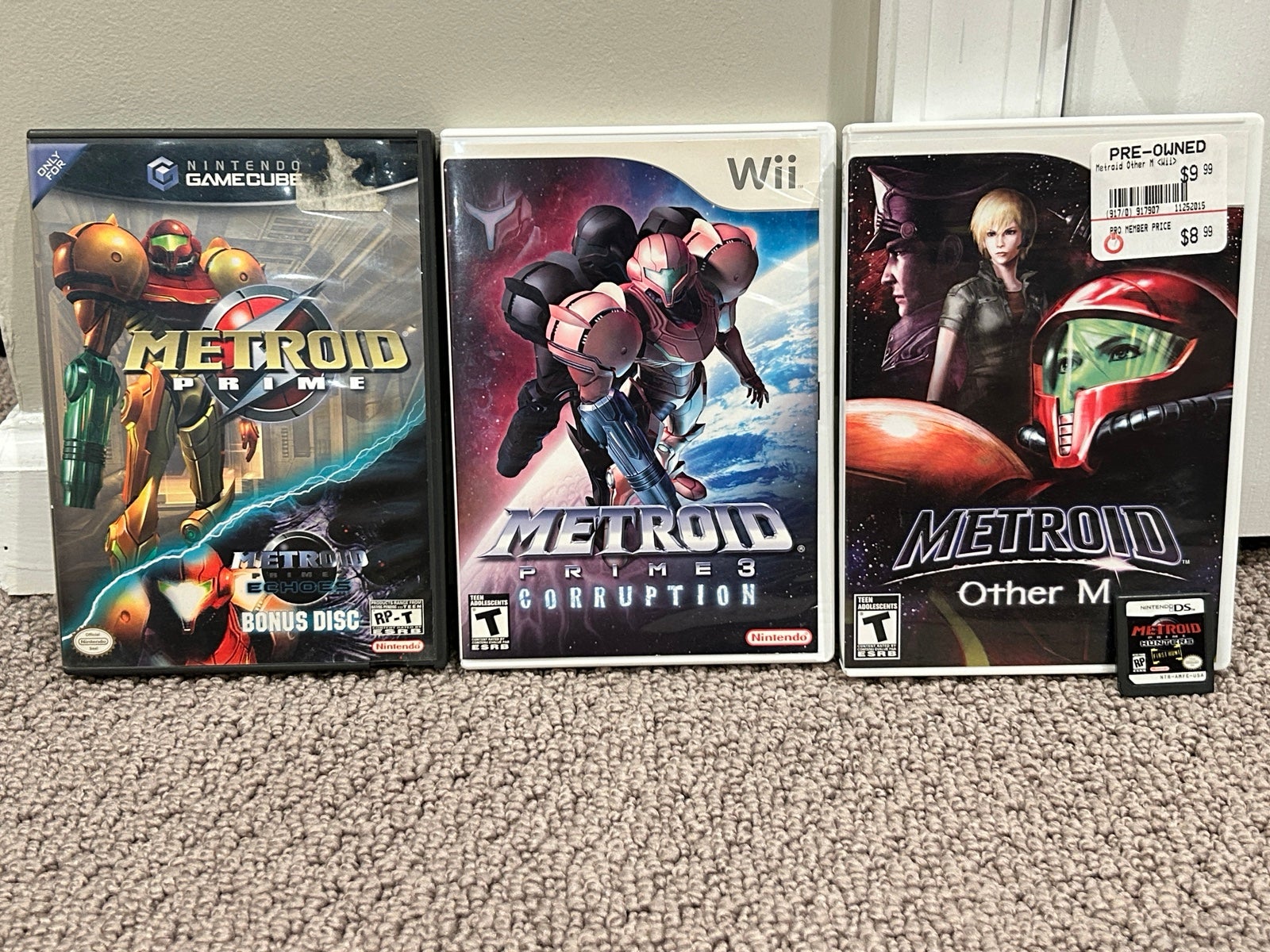 Metroid Games Lot of 4 (Prime w/ Demo Disc, Prime 3, Other M, and First Hunt)