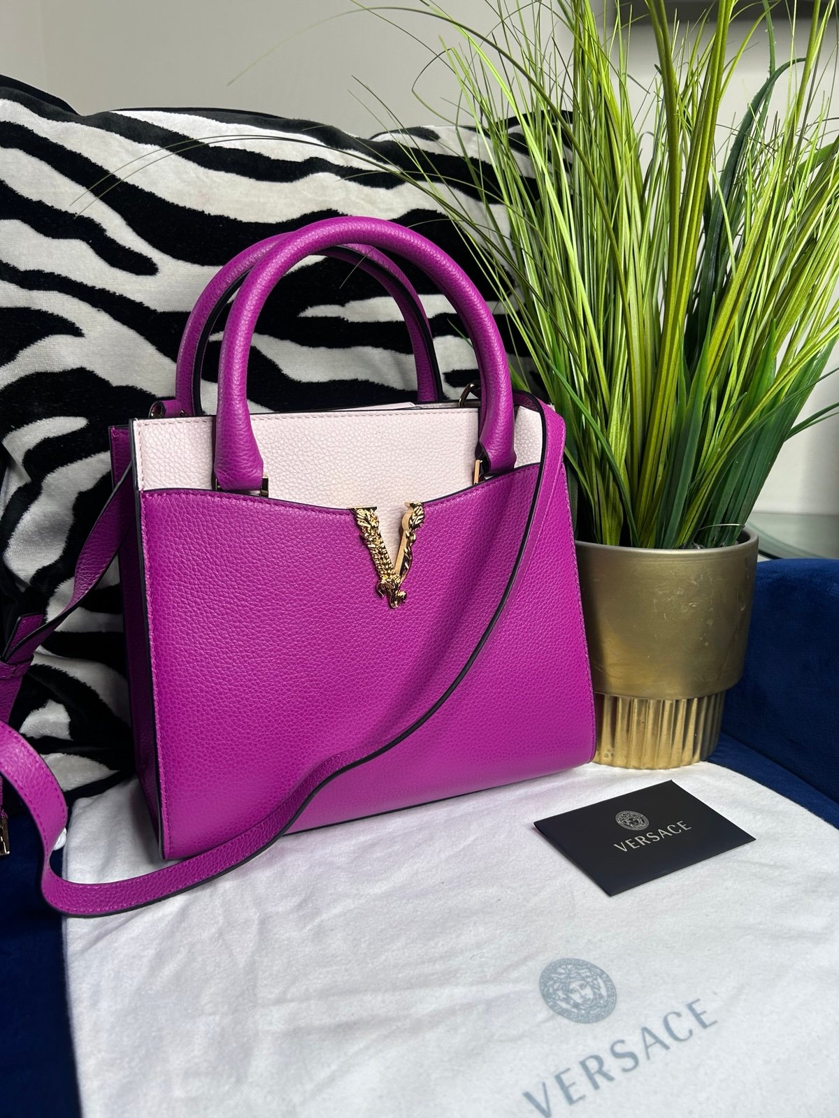SOLD!!!! Versace Virtus Magenta/Light Pink Handbag