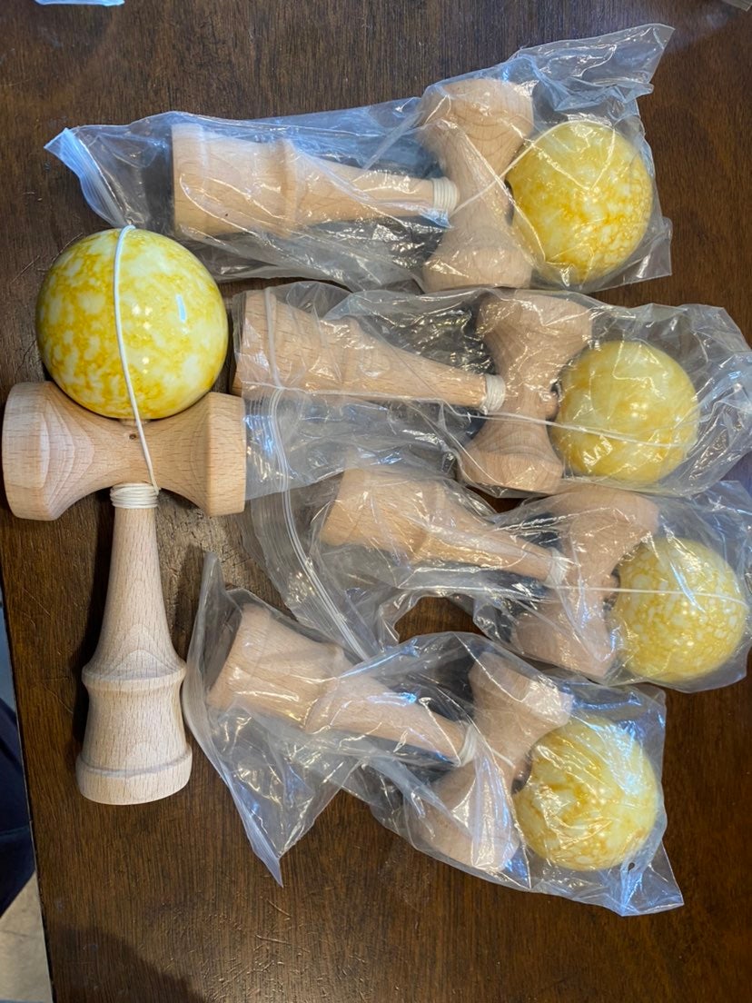 Kendama Lot of 5 Yellow Marble design brand new
