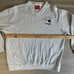 New Enlgand Patriots V Neck Sweater Men's L Gray Pull Over Striped Soft Rare