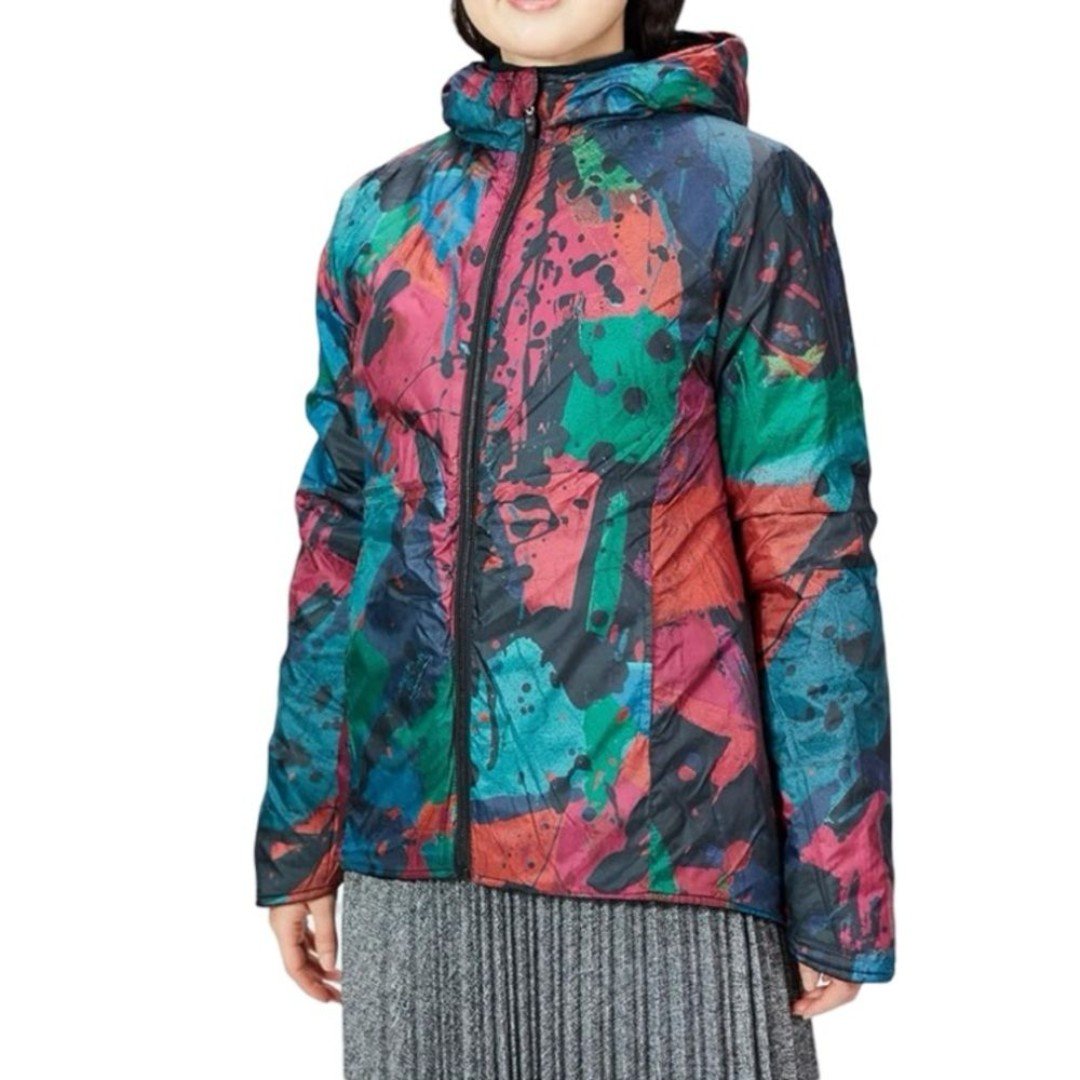 Desigual Women's Reversible Sportswear Jacket with Packable Pouch. Multicolor XL