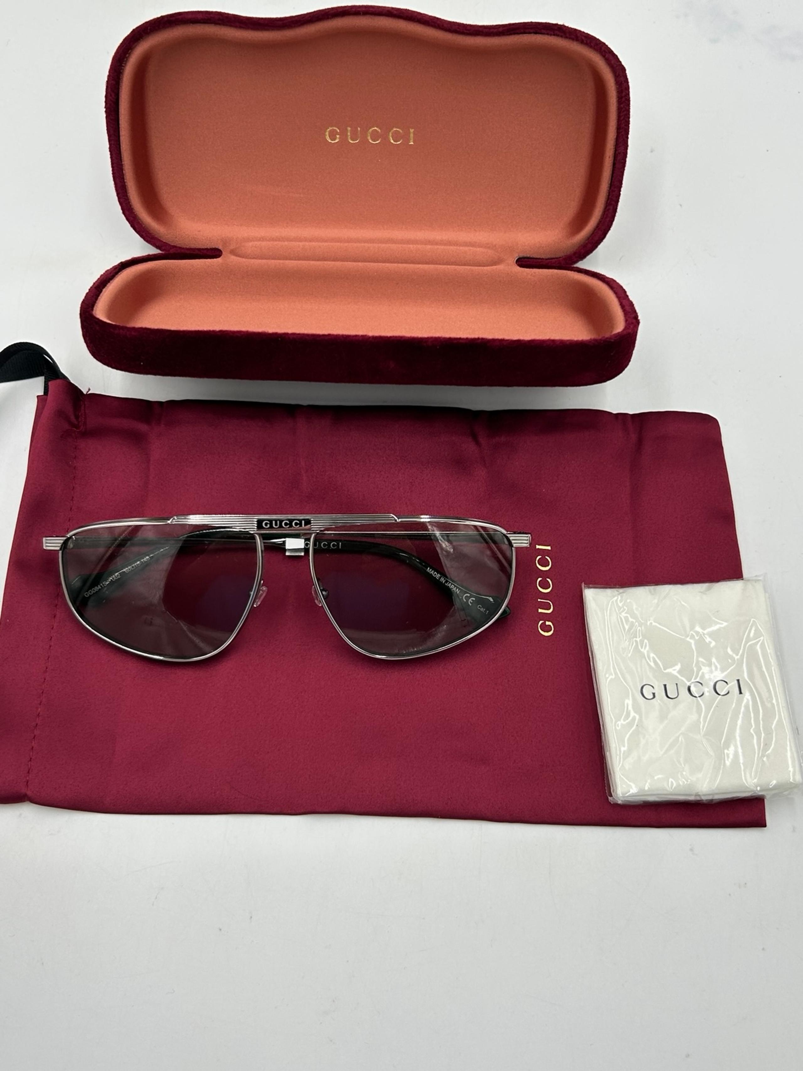 Men’s Gucci gun metal  aviator sunglasses