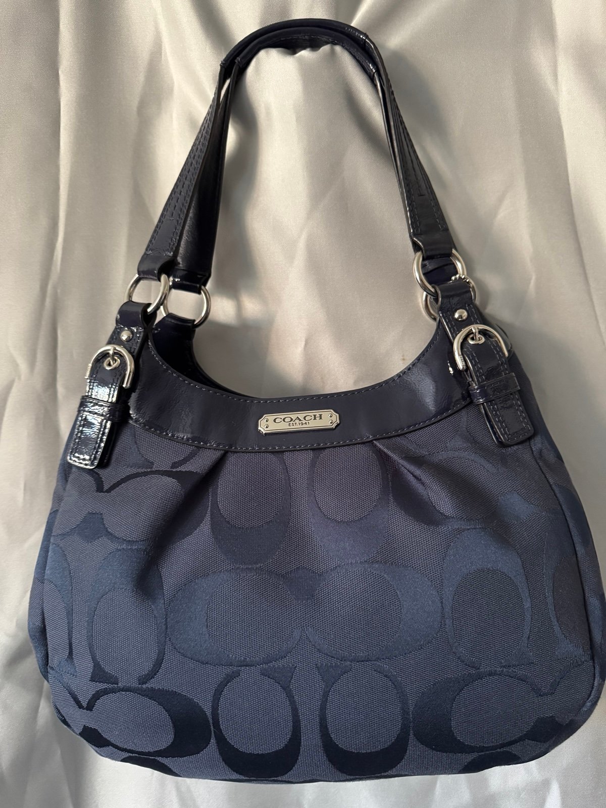 COACH Signature C Navy Blue Shoulder Bag