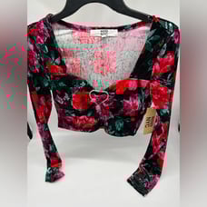 Steve Madden velvet crop top NWT size small