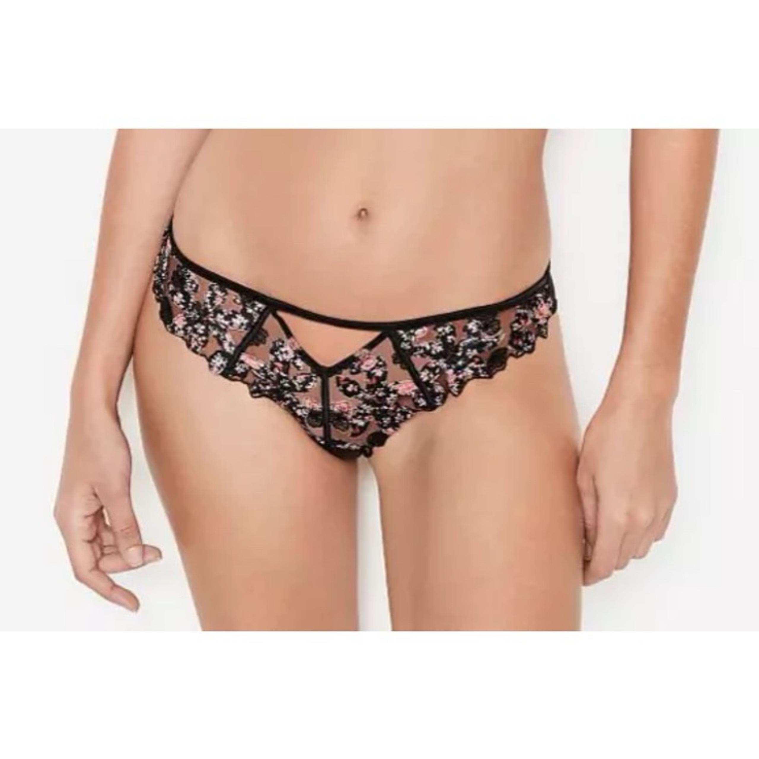 Victorias Secret Mesh Embroidered Cheeky Cut-out lace panty NWOT Medium Panties - Victoria's Secret