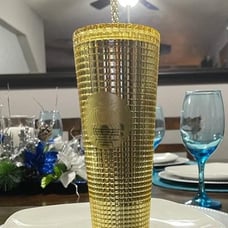 Starbucks mexico gold grid tumbler