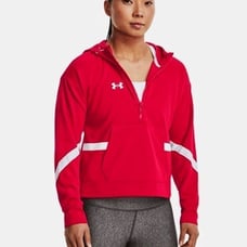 Under Armour Womens Storm Fleece Hoodie XL Red 1/2 Zip Heatgear Outdoor Stretch