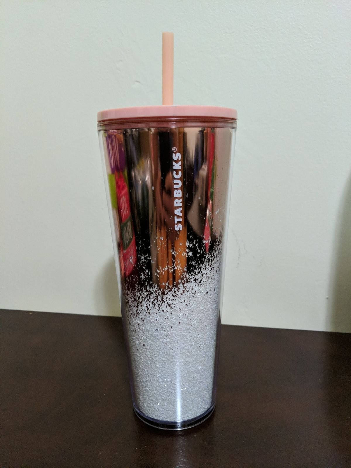 Starbucks tumbler White Snow Rose Gold