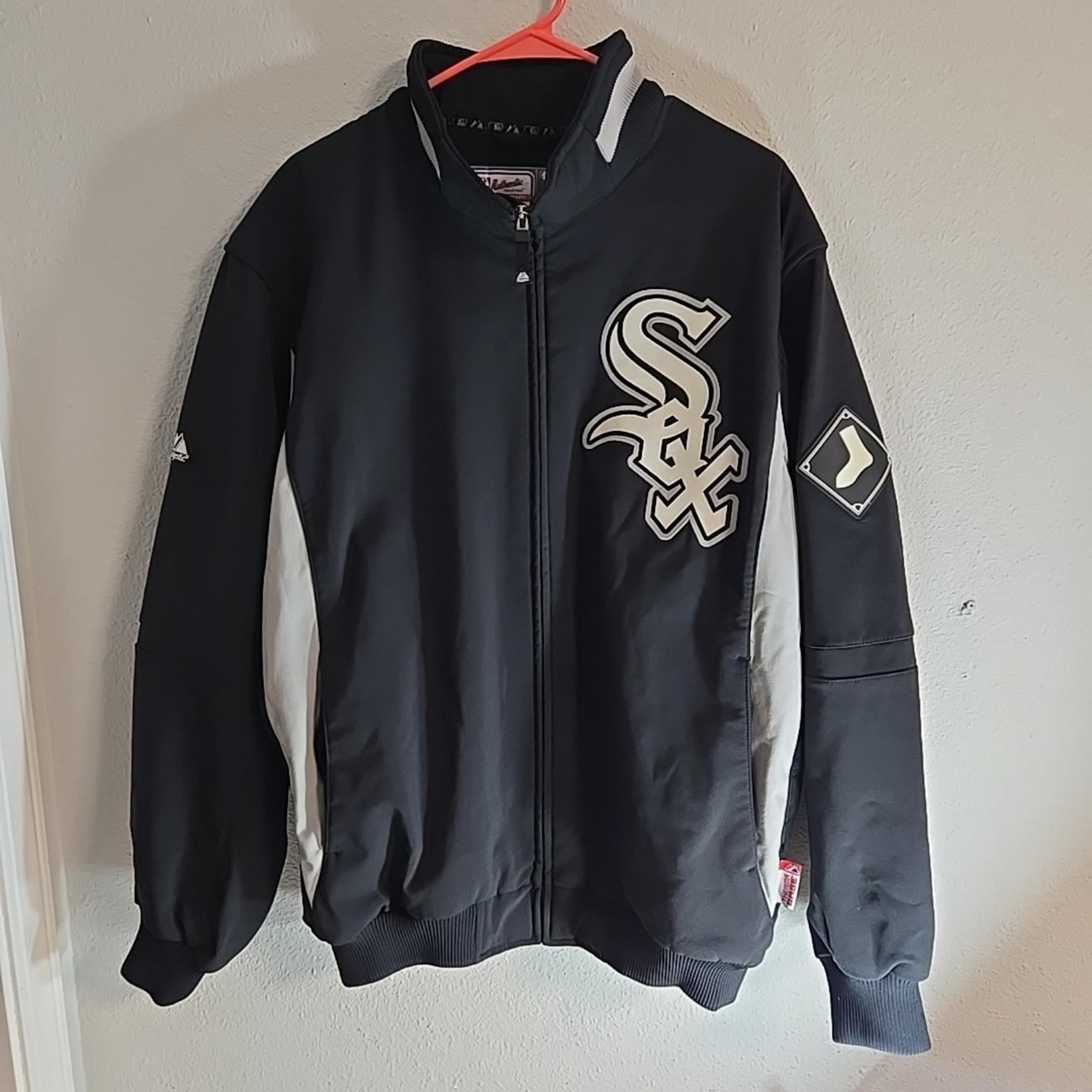 Chicago White Sox Full Zip Jacket Men's XL Majestic Authentic Black Performance