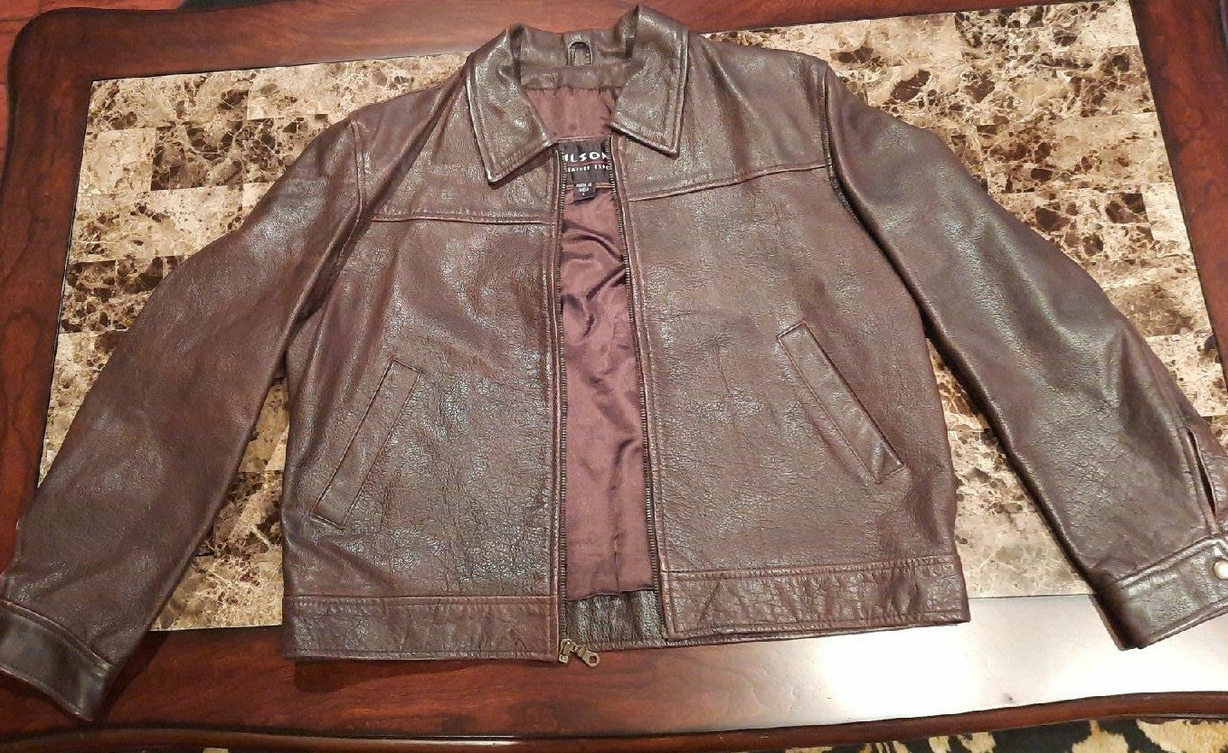 Brown leather jacket