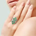 Sterling Silver Emerald Multi Shank Ring SR-3892