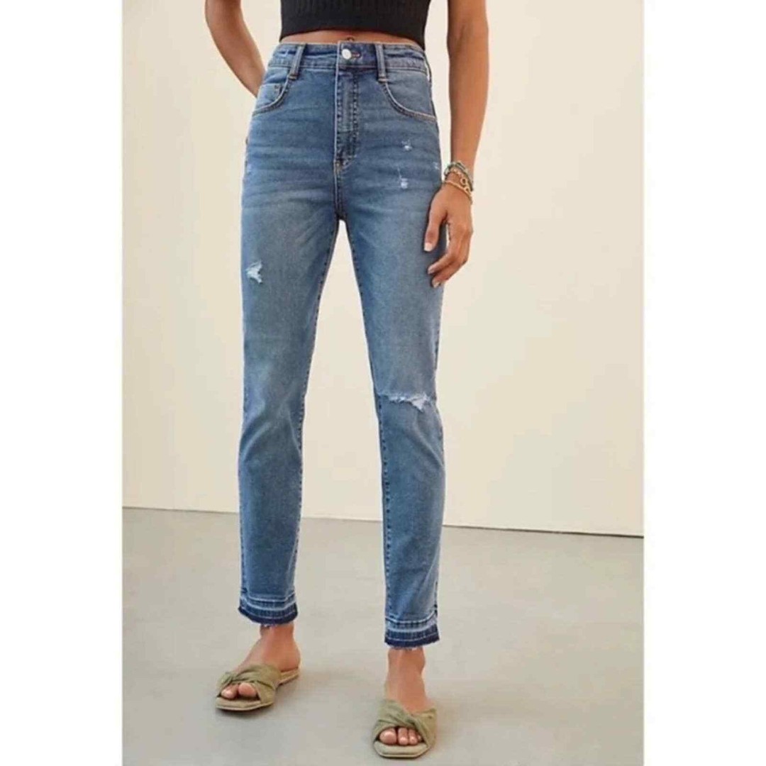 Anthropologie Pilcro High Rise Cigarette Jean, Medium Blue Wash, Size 28