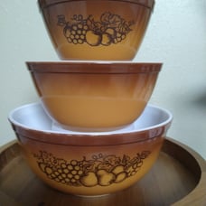 Pyrex Old Orchard Mixing Bowls 401, 402, 403