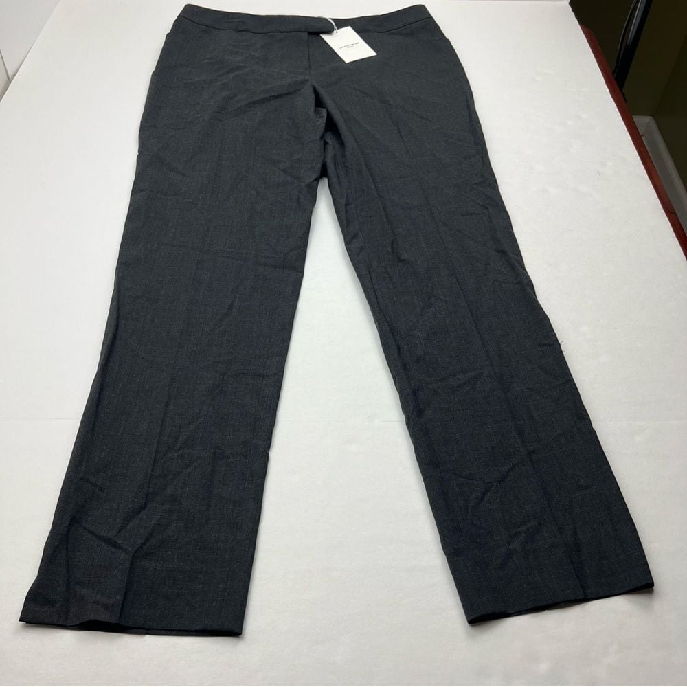 Lafayette 148 New York Irving Smoke Grey Gray Wool Pant Womens Size 8 Office NEW