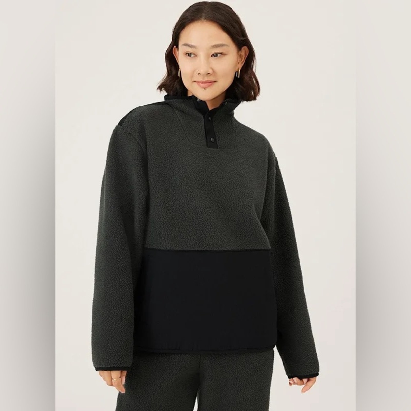 Allbirds Fluff Fleece Pullover In Natural Black Size M NWT