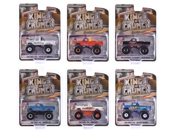 Kings of Crunch Set of 6 Monster Trucks Series 15 1/64 Diecast Model Trucks