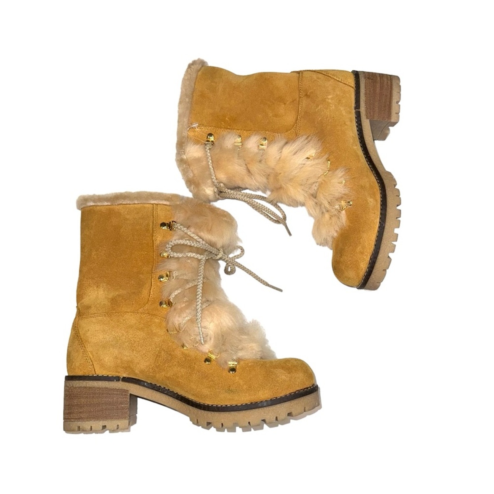 Montelliana Shearling Fur Suede Boots 37